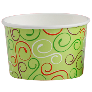 Isbæger, 8oz 230/260ml, Ø96/80x60 mm, grønt design DPE