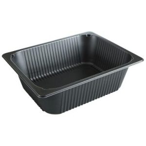 Plastbakke 2325-100 rekt sort PP 328x268x101mm 1/2GN 80STK/krt