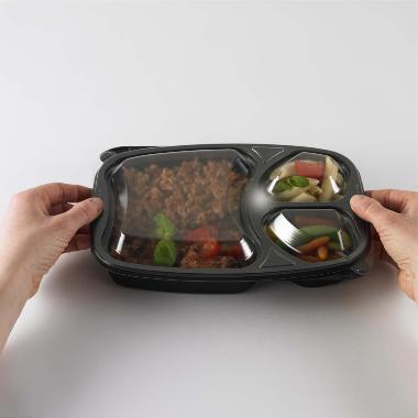 Låg t/plastbakke BISTRO OPS 190x155x23mm 3-rums - 2