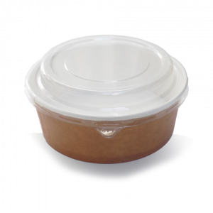 RPET, transparent, låg, til, 550 ml, salatskål