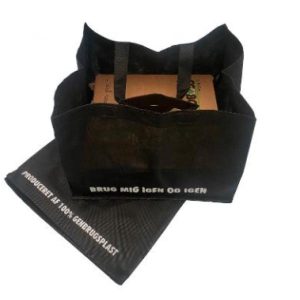 Shoppingbag t/pizza 360x340x250 mm PP Non-woven 60 gr 100% genbrug Sort
