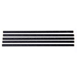 Sugerør Ø5x125 mm uden knæk Bionedbrydelig Papir Sort