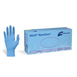 Nitrilhandske NextGen M blå pudderfri