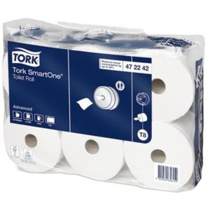 Toiletrulle, tork, smartone advanced, T8, hvid, 207m, 2 lags