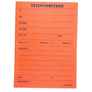 Telefonbesked grafisk orange 10,5x14,8cm 1060 100bl/stk