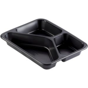 TRAY CATER PP BK 3-COMP 227X178X32