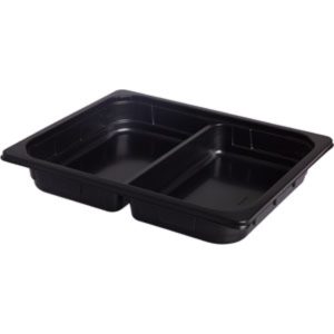 TRAY 1/2GN PP BK 2-COMP 325X265X50