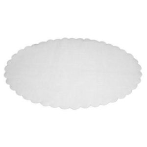 Fadpapir oval hvid 240x360mm præget