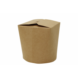 Bionedbrydelig wokboks, 750 ml/ 26 oz, brun, CPLA-coated, kolli